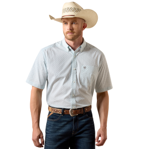 Ariat Ariat Wrinkle Free Welsh Classic Fit Shirt in White Multi Geo Print | Mens | Size Medium - $53.96 at Murdoch's Ranch & Home Supply