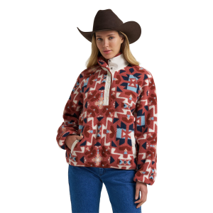 Wrangler Wrangler Retro Aztec Sherpa Quarter Snap Sweatshirt in Red | Womens | Size Small - $69.99 at Murdoch's Ranch & Home Supply