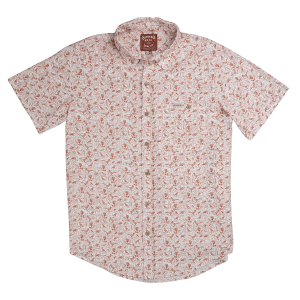 Sendero Provisions Co. City Slicker Bird Print Short Sleeve Shirt in Desert Flock/Rust | Mens | Size Small