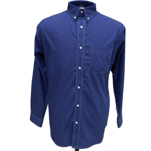 Pintlar Pintlar Dark Long Sleeve Square Print Button Up Shirt in Blue | Mens | Size XLT - $26.99 at Murdoch's Ranch & Home Supply