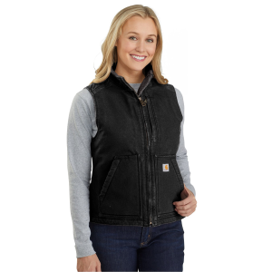 Carhartt Carhartt Washed Duck Mock Neck Vest in Black | Womens | Size Small - $71.99 at Murdoch's Ranch & Home Supply