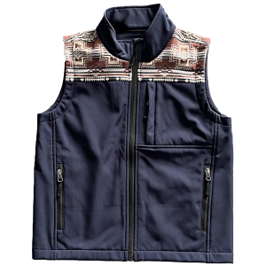 Pintlar Pintlar Bonded Aztec Vest in Navy/Brown | Size Small - $44.99 at Murdoch's Ranch & Home Supply