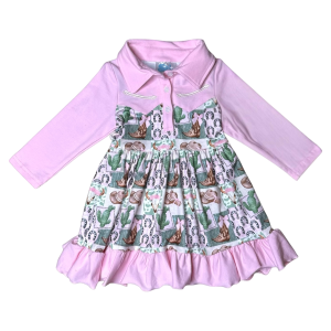 Shea Baby Clothing Shea Baby Clothing & Green Squares Long Sleeve Vintage Dress in Pink | Size 2T - $30.00 at Murdoch's Ranch & Home Supply