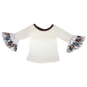 Shea Baby Clothing Shea Baby Clothing Running Horse Long Sleeve Bell Shirt in Pale Peach & Blue | Size 3T - $24.00 at Murdoch's Ranch & Home Supply