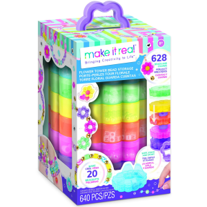 Make It Real Flower Tower Bead Storage Toy Craft Kit