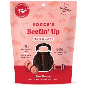 Bocces Bakery Bocces Bakery Beefin's Up Protein Jerky Beef Recipe Dog Treats | Size 5 oz - $11.99 at Murdoch's Ranch & Home Supply