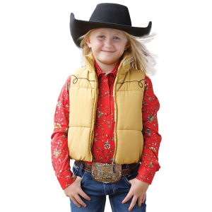 Cruel Cruel Puffer Vest in Gold | Size XS - $79.99 at Murdoch's Ranch & Home Supply