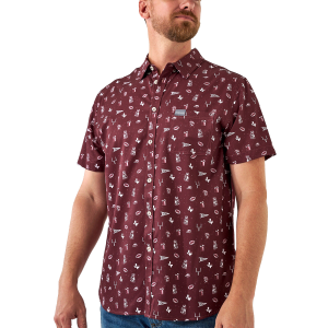 Burlebo BURLEBO Gameday Performance Button Up Shirt in Maroon | Mens | Size Small - $64.00 at Murdoch's Ranch & Home Supply
