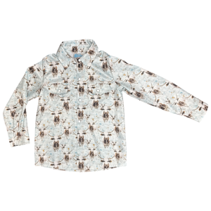 Shea Baby Clothing Shea Baby Clothing Longhorn Long Sleeve Pearl Snap Shirt in White | Size 2T - $30.00 at Murdoch's Ranch & Home Supply