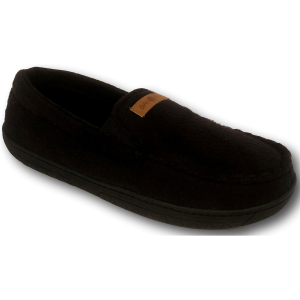 GaaHuu Polysuede Mocassin Slipper in Black | Mens | Size Small