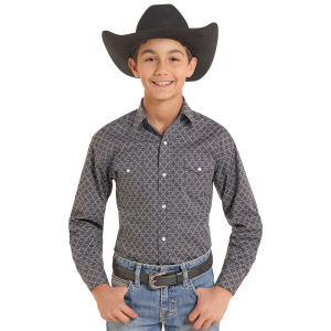 Panhandle Medallion Two Pocket Snap Shirt in Black | Size XS