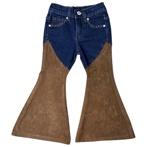 Shea Baby Clothing Shea Baby Clothing Denim & Suede Jeans in Denim/Brown | Size 8 - $46.00 at Murdoch's Ranch & Home Supply