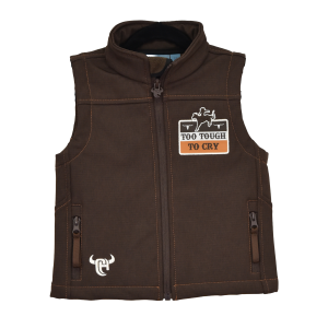 Cowboy Hardware Cowboy Hardware Too Tough To Cry Vest in Dark Brown | Size 2T - $44.99 at Murdoch's Ranch & Home Supply