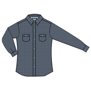 Panhandle Micro Diamond Print Shirt in Black | Size XS