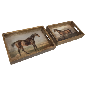 Porch View Home Porch View Home Belmont Wooden Trays Set of 2 - $69.99 at Murdoch's Ranch & Home Supply