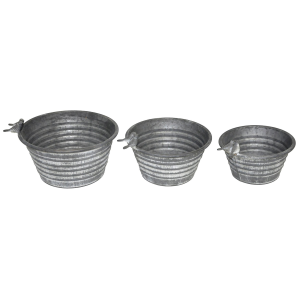 Porch View Home Porch View Home Little Bird Round Metal Pots Set of 3 - $37.99 at Murdoch's Ranch & Home Supply