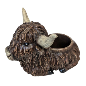 De Leon Product Highland Cow Decorative Pot