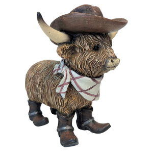 De Leon Product Cowboy Outfit Highland Cow Home Decor