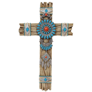 De Leon Product Decorative Dreamcatcher Turquoise Cross