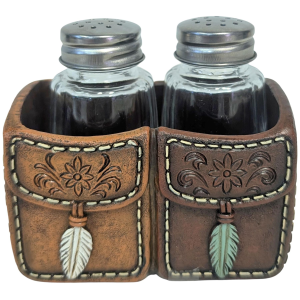 De Leon Product Sage Brush Saddle Salt and Pepper Shaker Holder