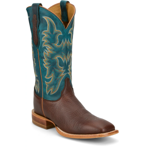 Justin Braxton 13" Wide Square Toe American Bison Boots in Brown