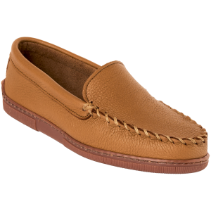 Minnetonka Moosehide Leather Venetian Slipper in Natural | Mens | Size 9