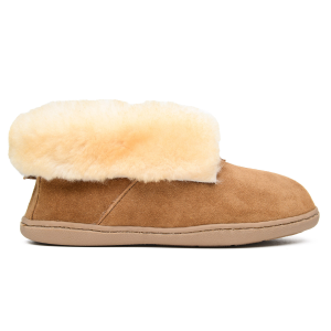 Minnetonka Sheepskin Ankle Boots in Golden Tan | Womens | Size 9