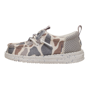 Heydude HEYDUDE Wally Funk T Burlebo Deer Camo Shoes in Taupe/Camo | Size 5 Kids - $49.99 at Murdoch's Ranch & Home Supply