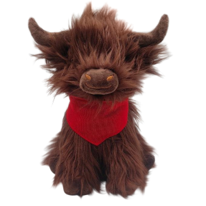 Main St. Pet Plush Squeaky Highland Cow Dog Toy