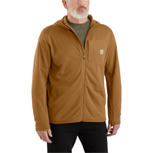 Carhartt Force Relaxed Fit Full-Zip Long Sleeve Hooded Fleece-Lined Shirt Carhartt in Brown | Mens | Size 2XLT - $49.99 at Murdoch's Ranch & Home Supply