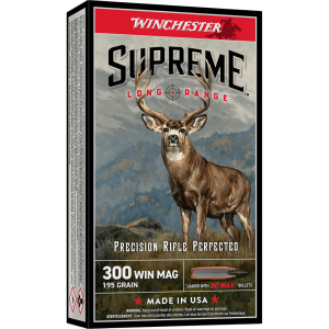 Winchester Supreme Long Range .300 Win Mag 195-Grain BC Max Rilfe Ammo 20 Rounds