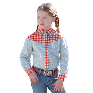 Cruel Cruel Plaid Floral Print Long Sleeve Snap Shirt in Light Blue | Size XS - $49.99 at Murdoch's Ranch & Home Supply