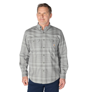 Carhartt Fort Loose Long Sleeve Plaid Shirt in Asphalt/Shadow | Mens | Size 2XLT