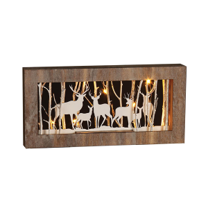 BrightIdeas LED White Washed Deer Frame Holiday Decor
