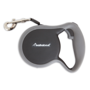 Petmate Walkabout Retractable Leash in Black/Grey | Size Medium