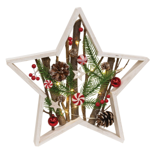 BrightIdeas White Peppermint Star with LED Lights Holiday Decor