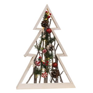 BrightIdeas White Peppermint Tree with LED Lights Holiday Decor