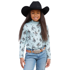 Cruel Cruel Mock Neck Long Sleeve Western Shirt in Light Blue | Size XS - $29.99 at Murdoch's Ranch & Home Supply