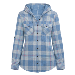 Victory Sportswear Victory Sportswear Hooded Long Sleeve Full Button Shirt in Blue Coral | Womens | Size Medium - $27.99 at Murdoch's Ranch & Home Supply
