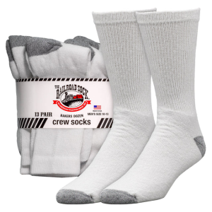 Railroad Socks Railroad Socks Bakers Dozen Crew Socks in White - $26.99 at Murdoch's Ranch & Home Supply