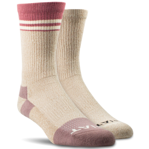 Ariat Ariat Cotton Stripe Crew Socks 2 Pack in Taupe/Rose | Womens | Size Small - $24.99 at Murdoch's Ranch & Home Supply