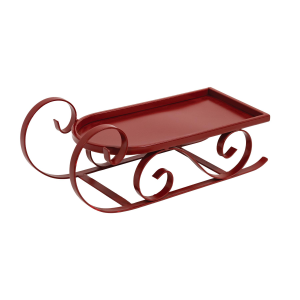 Hearthside 11.75" Red Metal Sled Holiday Decor