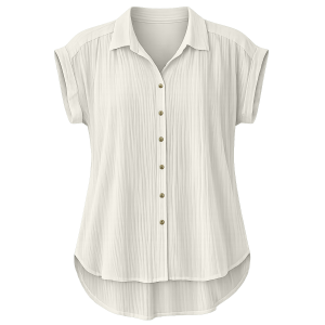 Victory Sportswear Victory Sportswear Short Sleeve Crinkle Cloth Solid Woven Top Shirt in Natural | Womens | Size Small - $19.99 at Murdoch's Ranch & Home Supply