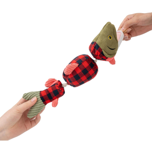 Tall Tails Holiday Salmon Jointed Shake Play Dog Toy