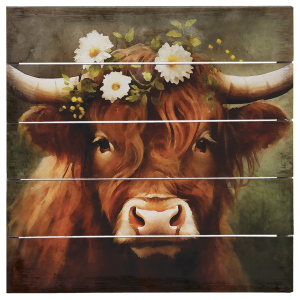 Sincere Surroundings Sincere Surroundings Floral Highland Cow 8" Box Sign - $17.99 at Murdoch's Ranch & Home Supply