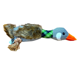 ROCT Outdoor Plaid Series Duck Plushy Dog Toy