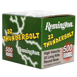 Remington 22 Long Rifle 40 Grain Round Nose Thunderbolt Ammo 500 Count
