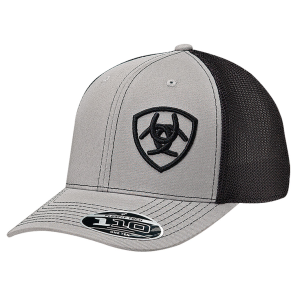 Ariat Ariat Offset Shield Logo Mesh Back Cap in Grey/Black - $32.00 at Murdoch's Ranch & Home Supply