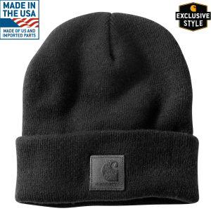 Carhartt Carhartt Leather Patch Knit Beanie in Black - $22.39 at Murdoch's Ranch & Home Supply