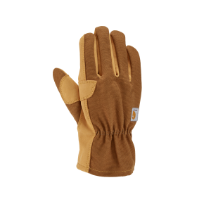 Carhartt Carhartt Duck Synthetic Leather Open Cuff Glove in Brown | Size Small - $18.74 at Murdoch's Ranch & Home Supply